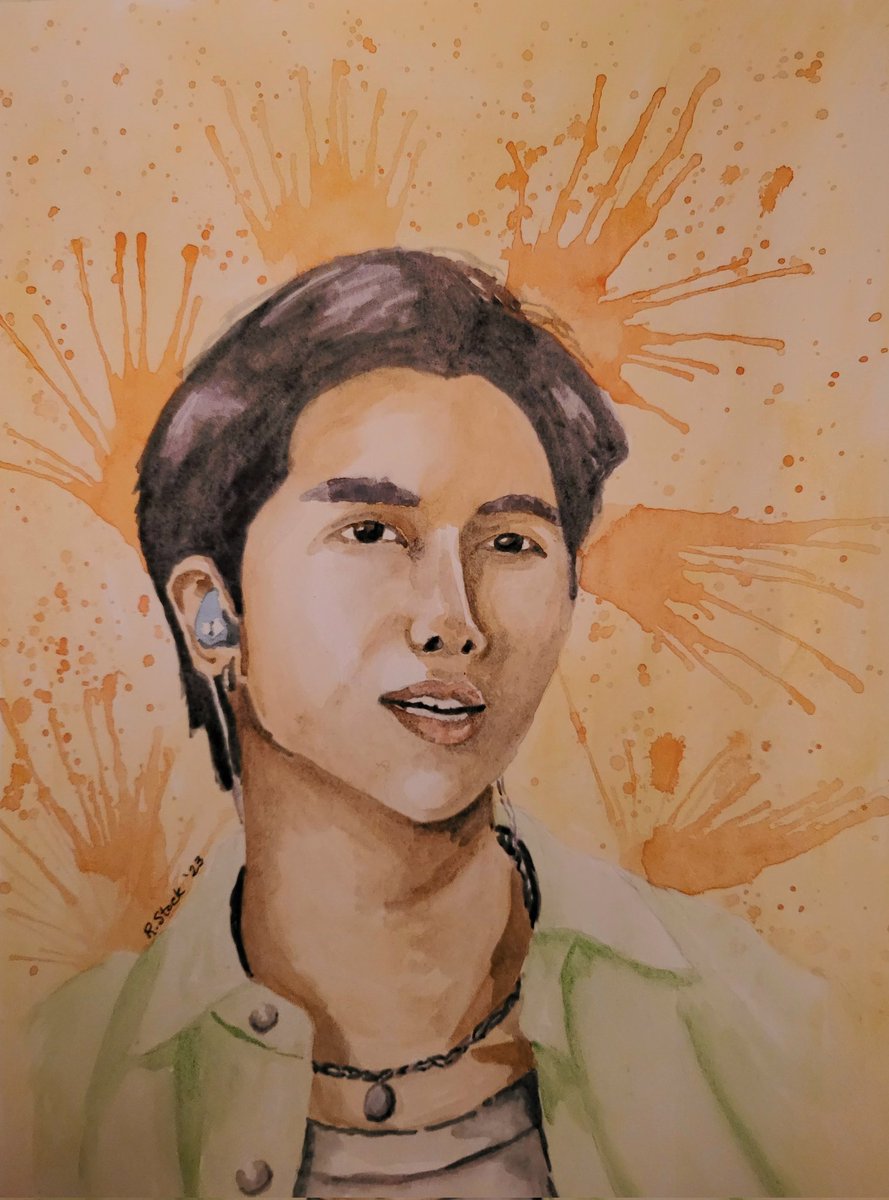 zubbycat's tweet photo. To celebrate Take Two, I decided to paint each of the guys from the live session. Tonight I finished Joonie. 💜💜💜💜💜💜💜 #bts #btsfanart #NAMJOON #rm #namjoonfanart #TakeTwo #TakeTwoByBTS #armyst #artmy #watercolorpainting https://t.co/sqaZ9DpqEm