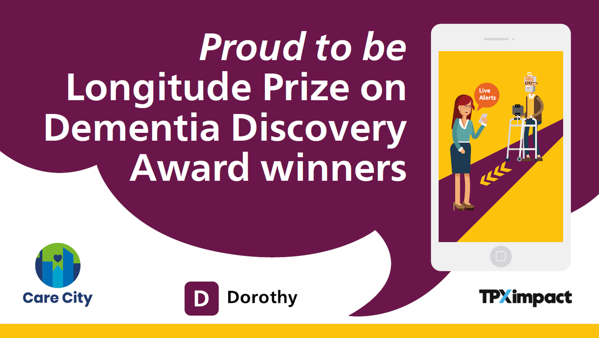 CareCityUK's tweet photo. We're thrilled that with our partners @TPXimpact &amp; @dorothy_app, we're a semi-finalist in the @LPDementia, a competition to drive co-creation of #personalisedtechnologies to help people living with #dementia 
https://t.co/2TabFfSPsu 

@alzheimerssoc @innovateuk @Challenge_Works https://t.co/eI12WEChbU