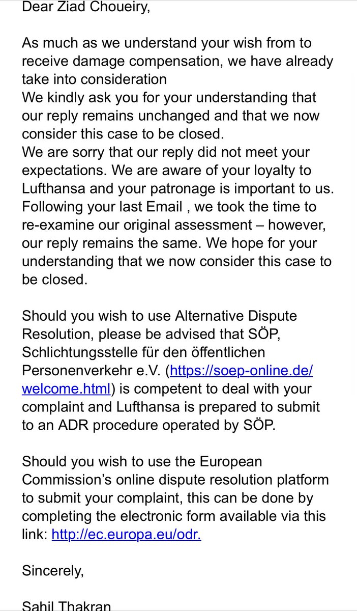 ziad_choueiry's tweet photo. Just to have a look at how unprofessional @lufthansa #Lufthansa are. I am sharing with you the feedback of their customer service. What a shame!!! No wonder why people avoid flying @lufthansa https://t.co/MbMmo2yadM
