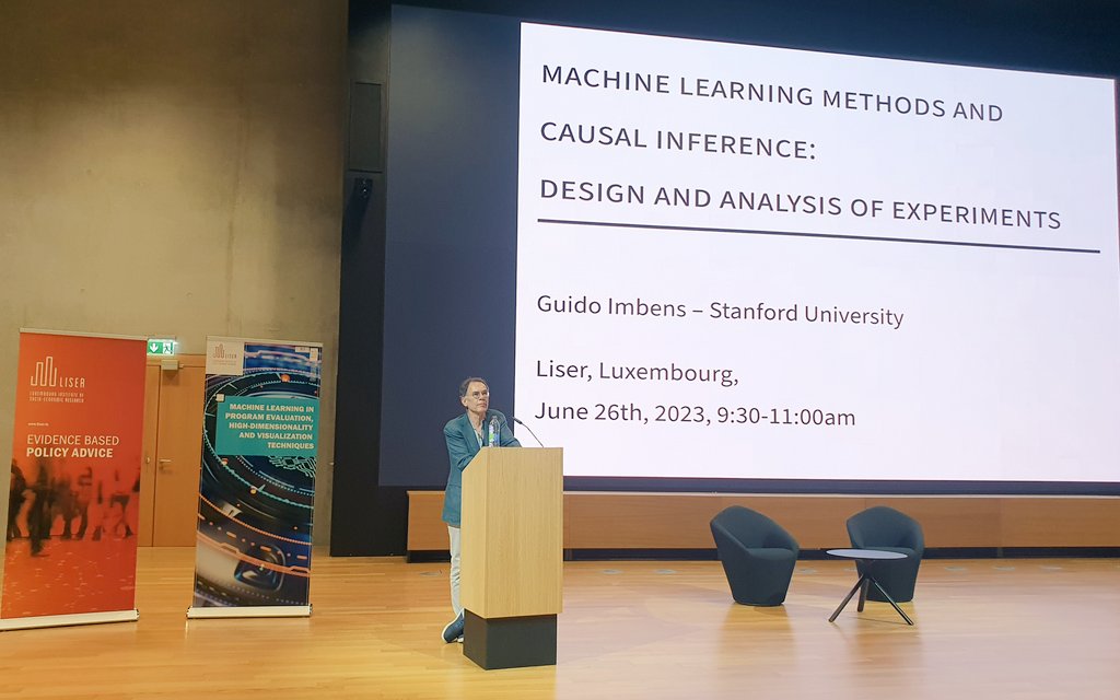 LISER (@liserinlux) on Twitter photo 📣 Day 1 of the event '#MachineLearning in Program Evaluation, High-dimensionality & Visualization Techniques'
🗣 Prof. <a href="/guido_imbens/">guido imbens</a> (<a href="/StanfordGSB/">Stanford Graduate School of Business</a>) keynote lecture "Machine Learning Methods and Casual Inference: Design and Analysis of Experiments"
ℹ liser.lu/?type=news&id=… 📣 Day 1 of the event '#MachineLearning in Program Evaluation, High-dimensionality & Visualization Techniques'
🗣 Prof. <a href="/guido_imbens/">guido imbens</a> (<a href="/StanfordGSB/">Stanford Graduate School of Business</a>) keynote lecture "Machine Learning Methods and Casual Inference: Design and Analysis of Experiments"
ℹ liser.lu/?type=news&id=…
