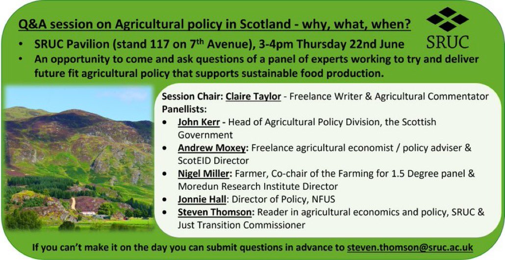 Claire Taylor (@cjtaylor92) on Twitter photo 📣 Come and have your say on the future of 🏴agricultural policy & put your Q’s to the experts!
Really looking forward to facilitating this politics session at the #RHS23 Thursday 22 June 3-4pm at the <a href="/SRUC/">SRUC</a> pavilion.
Please RT & spread the word 🙏
<a href="/StevenGThomson/">Steven Thomson</a> <a href="/NFUStweets/">NFU Scotland</a> 📣 Come and have your say on the future of 🏴agricultural policy & put your Q’s to the experts!
Really looking forward to facilitating this politics session at the #RHS23 Thursday 22 June 3-4pm at the <a href="/SRUC/">SRUC</a> pavilion.
Please RT & spread the word 🙏
<a href="/StevenGThomson/">Steven Thomson</a> <a href="/NFUStweets/">NFU Scotland</a>