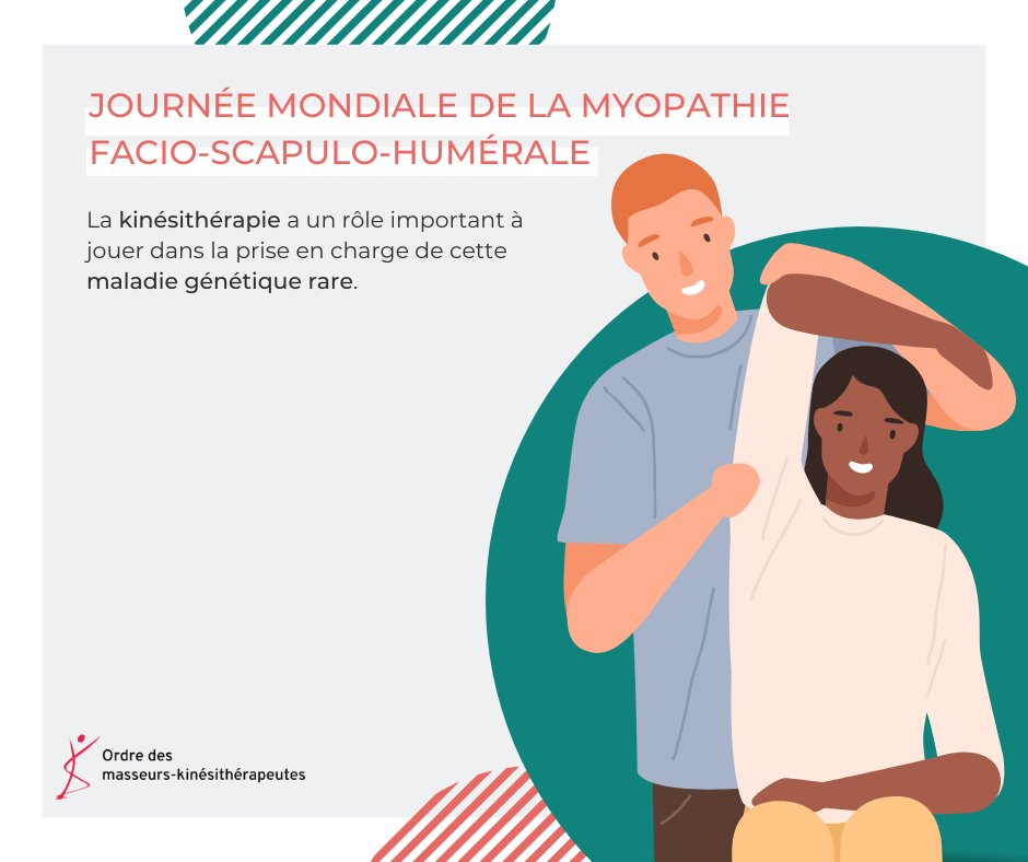 cnomk's tweet image. Journée mondiale de la #Myopathie #FSH

L'occasion de rappeler le rôle de la kinésithérapie dans la prise en charge de cette maladie rare, qui touche essentiellement les muscles du visage, de l’épaule et du bras. 

En savoir ➕: ordremk.fr/actualites/pat…

#Santé #Kiné #Prévention