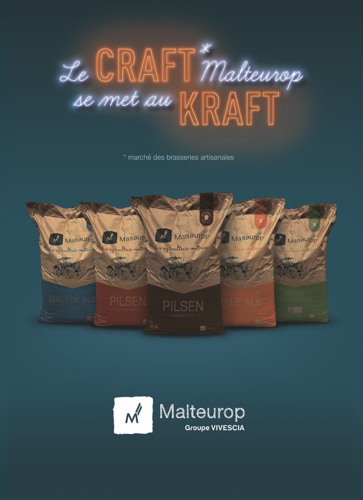Afin de respecter les ressources limitées de la Terre &amp; tout en répondant aux exigences de qualité des produits, Malteurop change les emballages de sa gamme de produits « craft » (*) (*= marché des brasseries artisanales)

#malteurop #barley #orge #biere #beer #malt