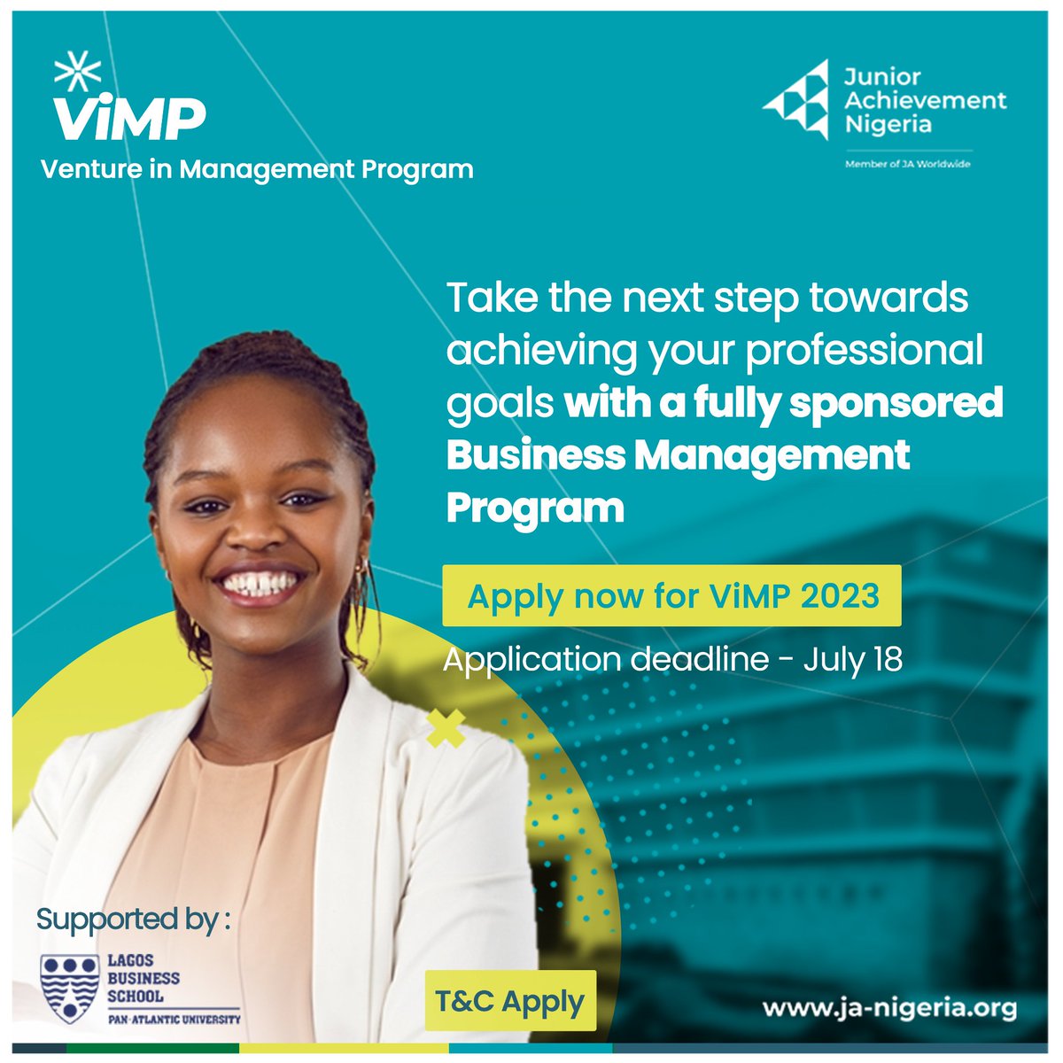 JANigeria's tweet photo. Application now open for 2023 Venture in Management Program!

Don't miss this incredible opportunity to gain invaluable knowledge and take your career to new heights. 💼💡
Apply via https://t.co/sI43VbqWsj
.
.
.
#ViMP2023 #CareerDevelopment #ProfessionalGrowth #JANigeria https://t.co/HuSyH5gSGn