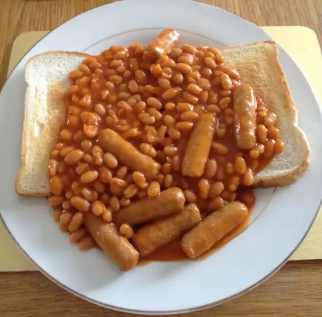 Beans and Sausages on Toast