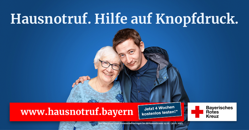 Sommerzeit ist Urlaubszeit! Doch was tun, wenn Angehörige nicht allein bleiben können? Hier hilft der Hausnotruf-per Knopfdruck kommt Hilfe und eure Lieben sind versorgt. Wir schenken euch die ersten 4 Wochen bei Vertragsabschluss von 19.06.-30.07.2023. hausnotruf.bayern