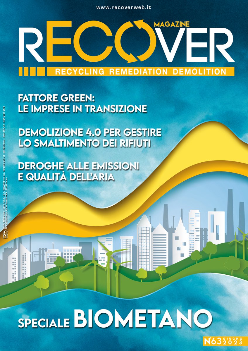 recoverweb's tweet photo. 🌍🌬️🌊🔥TERRA ARIA ACQUA FUOCO: prosegue il viaggio di RECOVER Magazine attraverso i quattro elementi naturali, è online il numero di giugno con la copertina ispirata all’ARIA.

Protagonista lo SPECIALE #BIOMETANO.

Sfoglia la rivista on-line: https://t.co/sHcEbDMqN0 https://t.co/HG418fjjpm