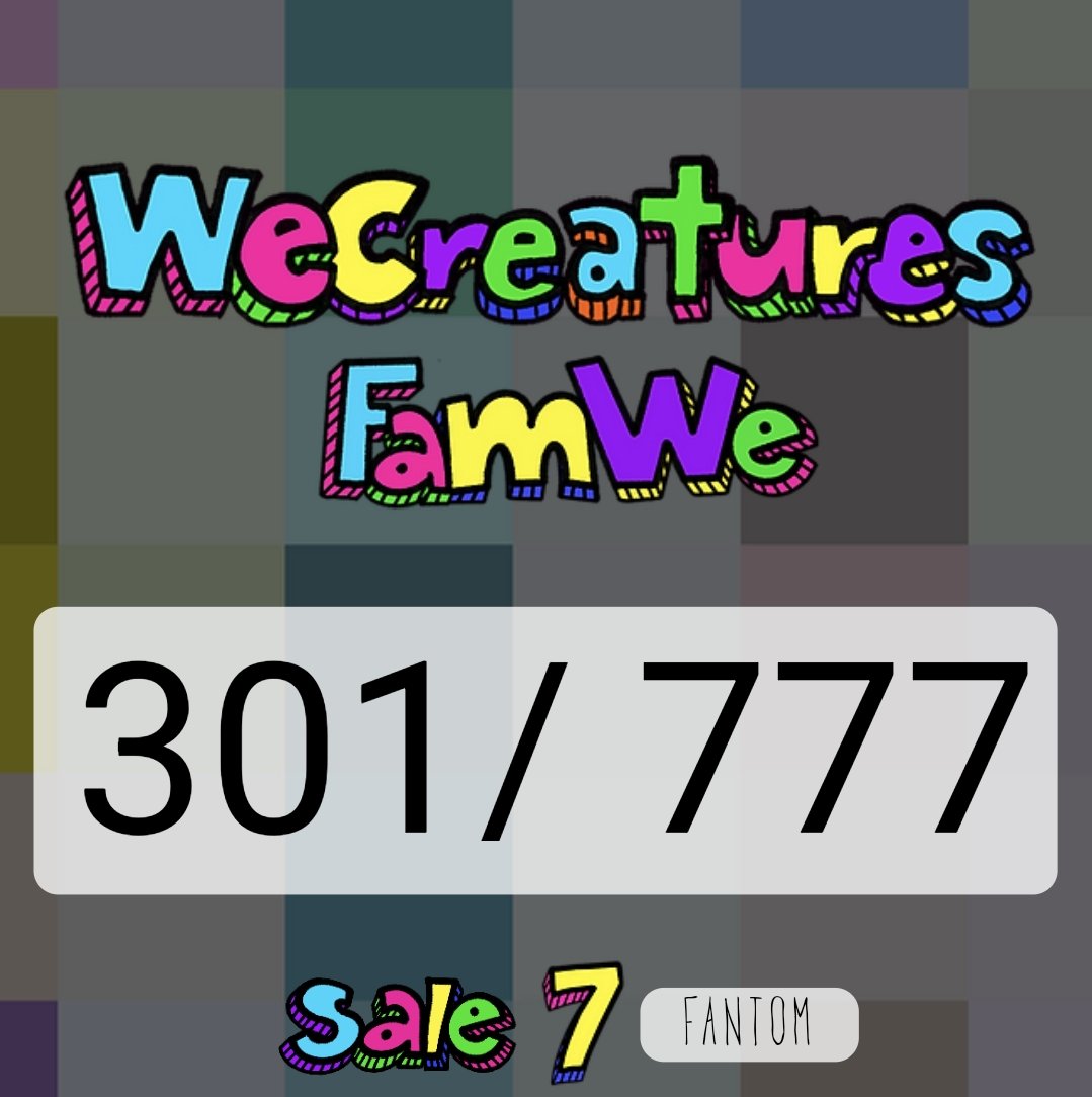 milesmuso's tweet photo. Proud to say I just minted @WeCreatures #FamWe number 300! (And 301, just to be sure!)
You can adopt your own #WeCreatures for the princely sum of just 7 $FTM (yes, SEVEN!)
What you waiting for?
https://t.co/K52BlY7QTr https://t.co/1l9g7Z1siQ