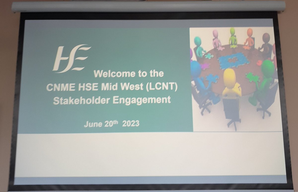 Looking forward to engaging with our CNME Mid West stakeholders this morning @nmpduwest @NurMidONMSD @HoeyCarmel @ULHospitals @CommHealthMW @colettecowan1 @hseie