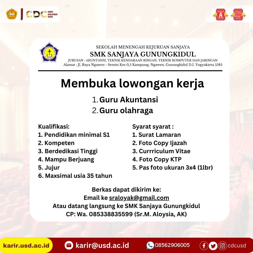 cdcusd's tweet photo. Info lowongan pekerjaan ! #cdcusd #cdcsadhar https://t.co/CKgne39W4W