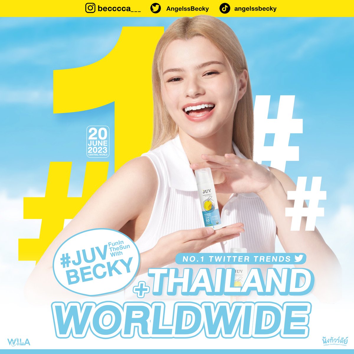 NOW 
NO.1 Thailand🇹🇭  
NO.1 Worldwide 🌎

BECKY Fun In The Sun 
#JUVFunInTheSunWithBecky