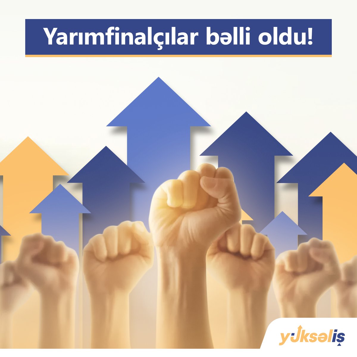 "Yüksəliş" müsabiqəsinin yarımfinalçıları bəlli oldu.

343 iştirakçı əyani mərhələni uğurla tamamlayaraq yarımfinalda iştirak hüququ qazandı. İştirakçılar şəxsi kabinetə daxil olaraq əyani mərhələnin nəticələri ilə ətraflı tanış ola bilərlər.

Yüksəliş sizinlə davam edir!