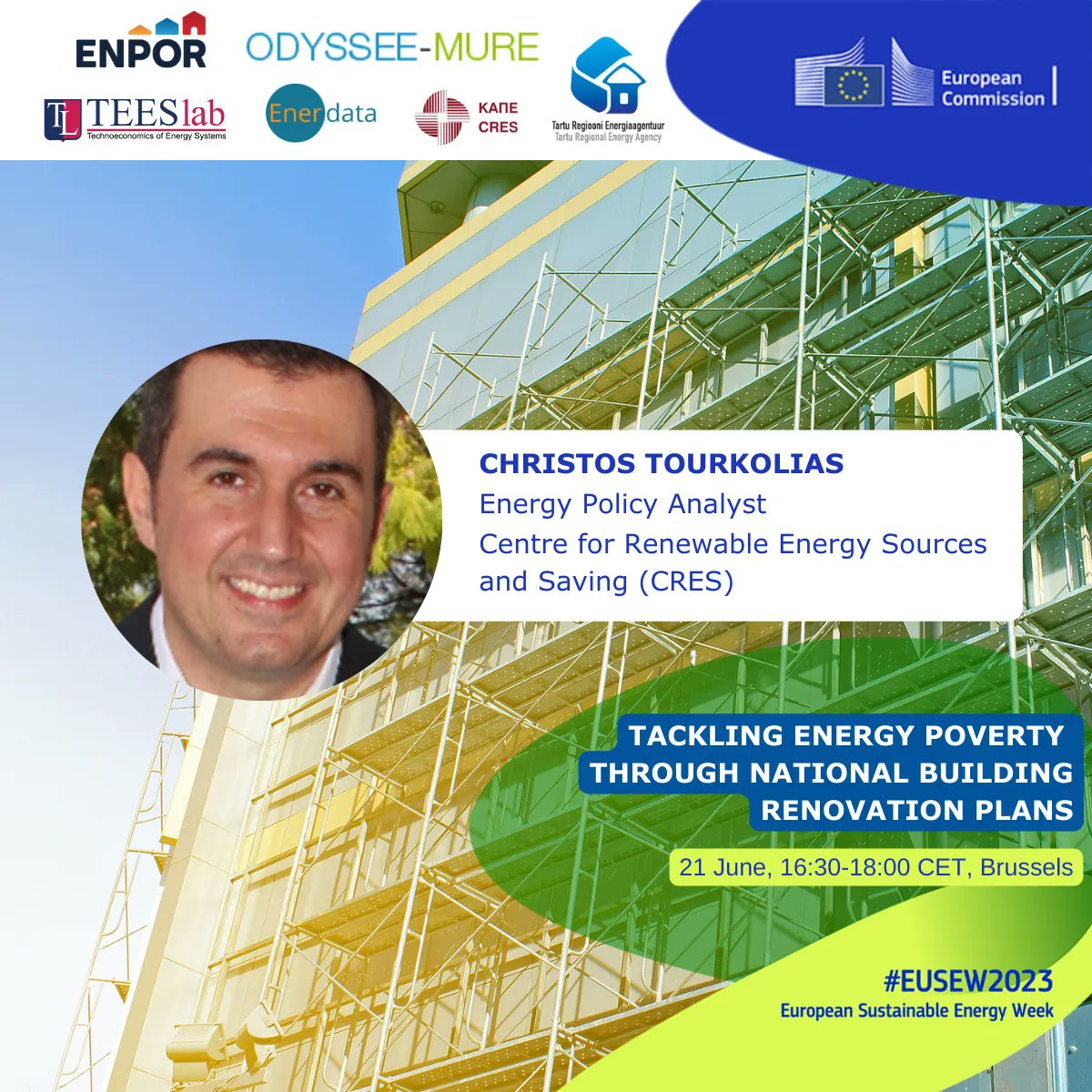 ENPOR Project on Twitter "Meet our speaker at EUSEW2023 Dr. Christos Tourkolias an Energy
