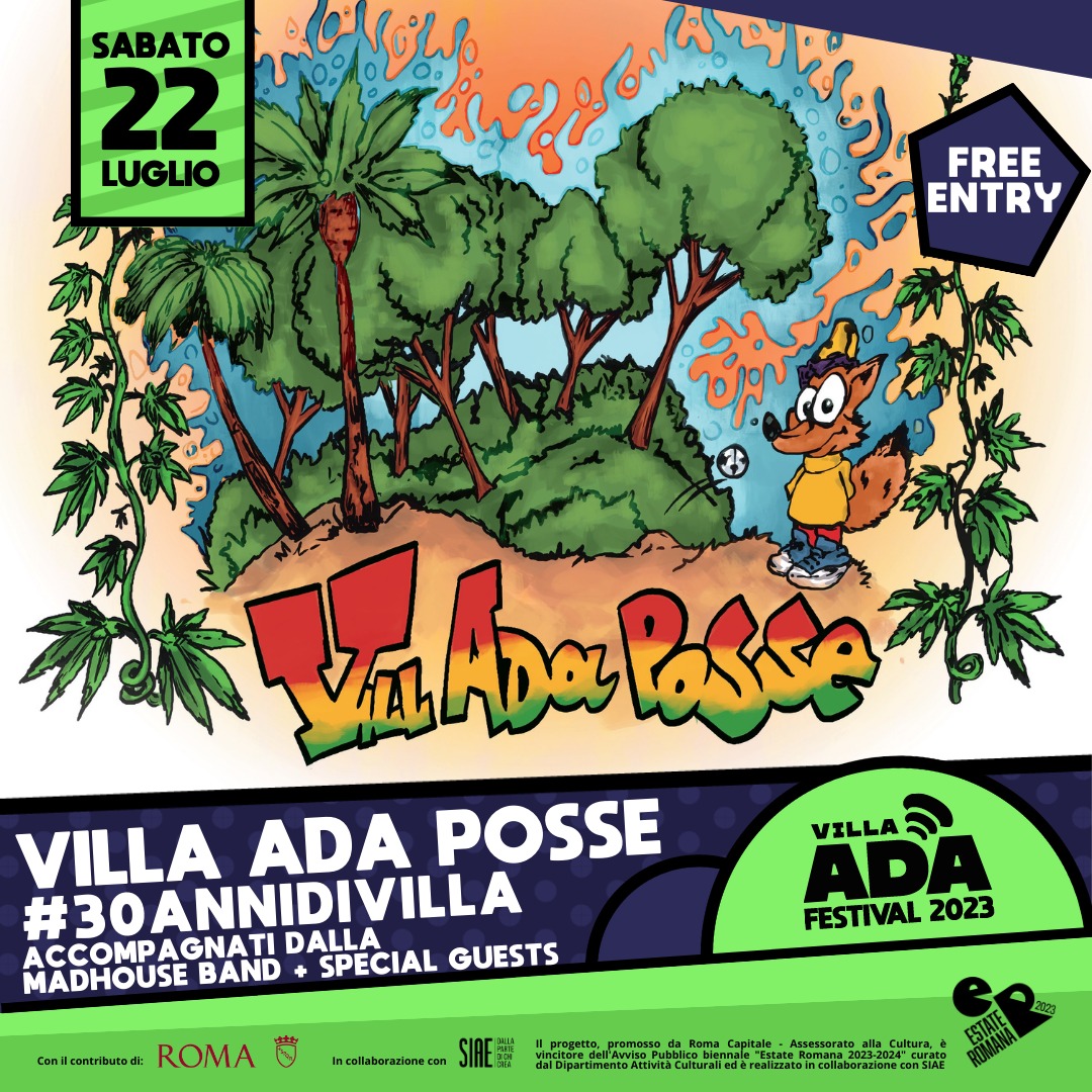 VillaAdaCrew's tweet photo. il 22 Luglio 2023 La VILLA ADA POSSE torna a suonare nella splendida cornice del Laghetto di Villa Ada , questa volta per festeggiare i suoi 30 anni di attività.  @RainaVilla @GinkoVillada @LadyFlaviaVap 
https://t.co/ZBqdP8J768 https://t.co/0ETx946yOf