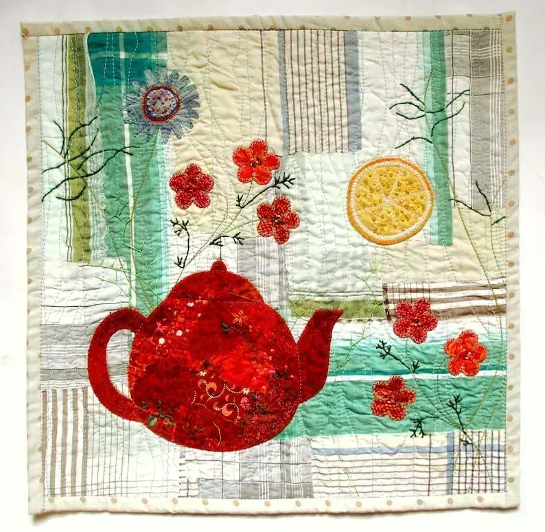 textile_cuisine's tweet image. Teatime in the Garden Art Quilt Wall Hanging - Etsy buff.ly/405qKBw