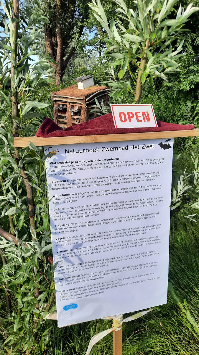 Natuurhoek Zwembad het Zwet geopend!

Het Zwet bestaat 50j en dat mag gevierd worden. Naast alle festiviteiten: zwembadhetzwet.nl/nieuws/feestwe… is er een natuurhoek aangelegd voor jong en oud. Kom je ook snel een duik nemen in de natuur? Tot snel!
<a href="/sportfondsennl/">Sportfondsen</a> 
#Natuurinclusief