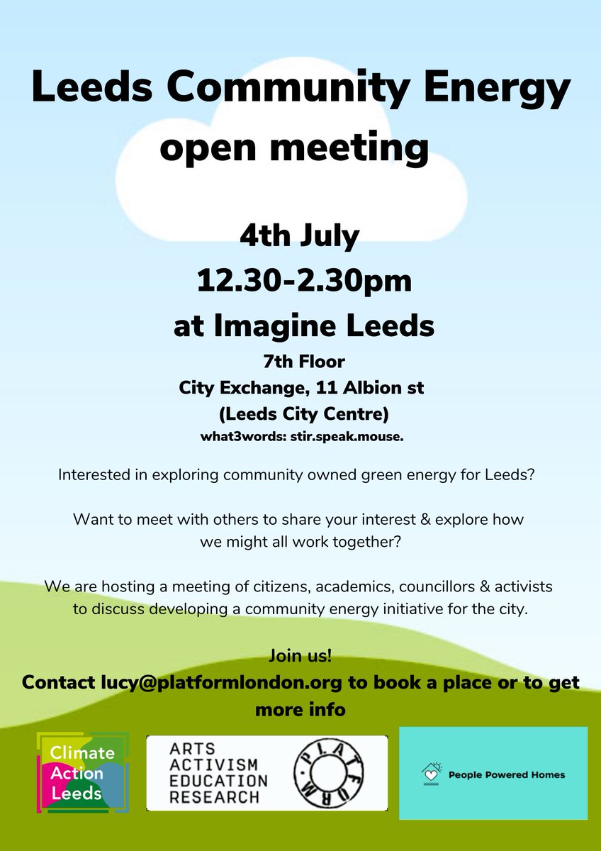 Are you looking to form a community group focused around Energy? Come and join our Energy Transition Partners @PlatformLondon to explore how we can work together to develop a community energy initiative for the city. All are welcome! Please see the flyer for more details! 🌍💚