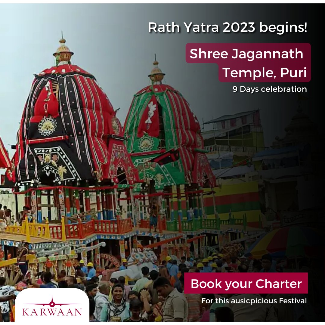 One of India's Auspicious festivals - Rath Yatra 2023 begins

Book a private charter flight and be a part of the colorful and vibrant procession of Lord Jagannath's chariot. 

Contact us now to reserve your spot! 📞📲✉️

#RathYatra2023 #BookYourFlight #ChardhamYatra