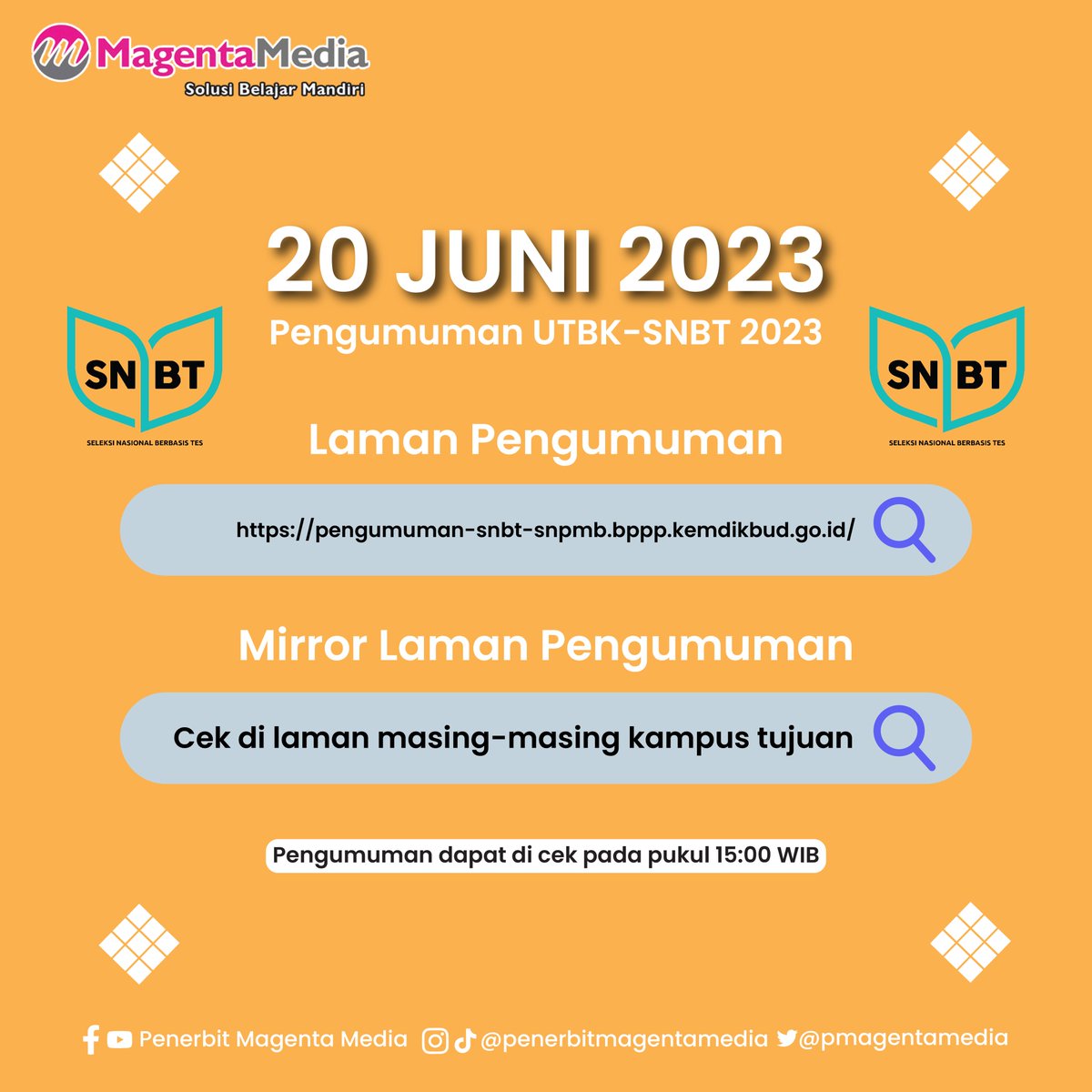 pmagentamedia's tweet photo. "Selamat kalian dinyatakan lolos UTBK-SNBT 2023"

#lolos #utbk #snbt2023 #selamat #penerbitmagentamedia https://t.co/kY2gNBmKro