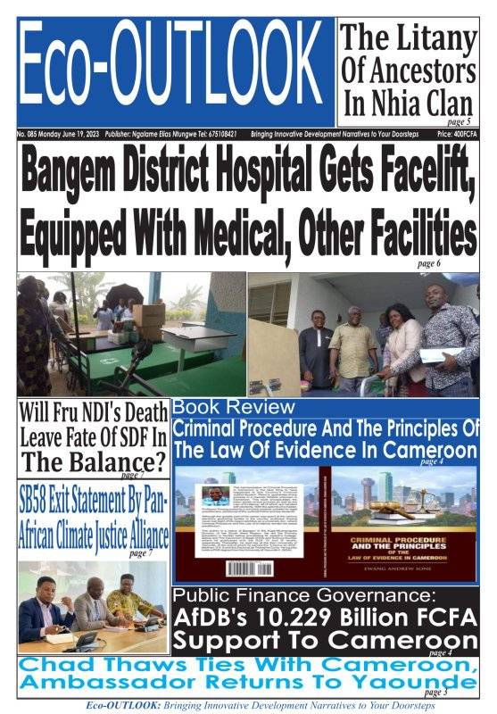 ngalame's tweet photo. Eco OUTLOOK Newspaper of 19  June 2023
@PACJA1 ,@Refugees,@UNFCCC,@CIFOR ,@UNESCO_Addis ,@BBCNews ,@pamacc1 https://t.co/L5ixTae5ps