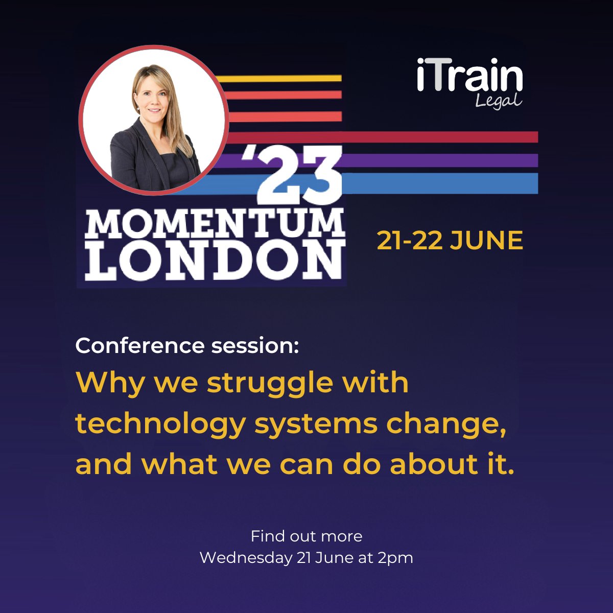Technology is transforming the way we live our lives, and organisations are feeling the pressure to keep up to date and innovate like never before.  Listen to our Managing Director Dorigen Sykes discuss at #AderantMomentum on Wednesday at 2pm. 

#legaltechnology #changemanagement