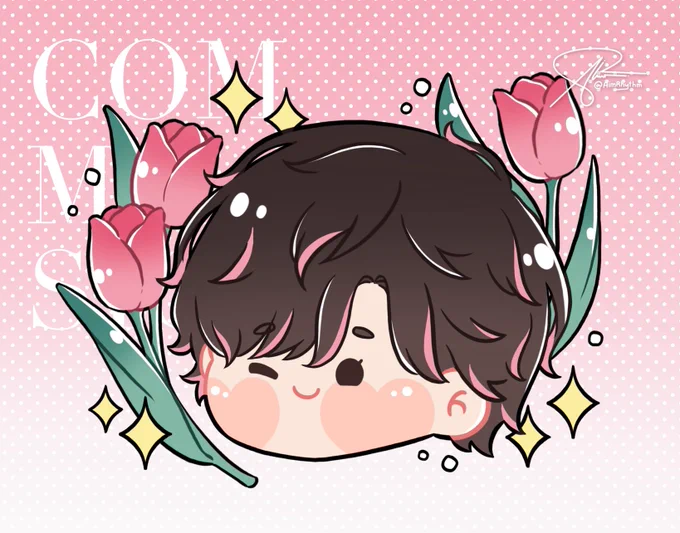 COMMISSION : ชุนสุเกะ naniwa danshi สำหรับคุณ  ค่ะ! ; คอมมิชจิบิเฮดช็อตสำหรับภาพโปรไฟล์และเพื่อนำไปทำพัดเชียร์สำหรับคอน #.なにわ男子_POPMALL ค่ะ ٩(ˊᗜˋ)و˚‧。 มีความสุขที่ได้วาดน้องและดอกทิวลิปมาก ๆเลย! ขอบคุณมากนะคะ ///////  #AimRhythm_CMS