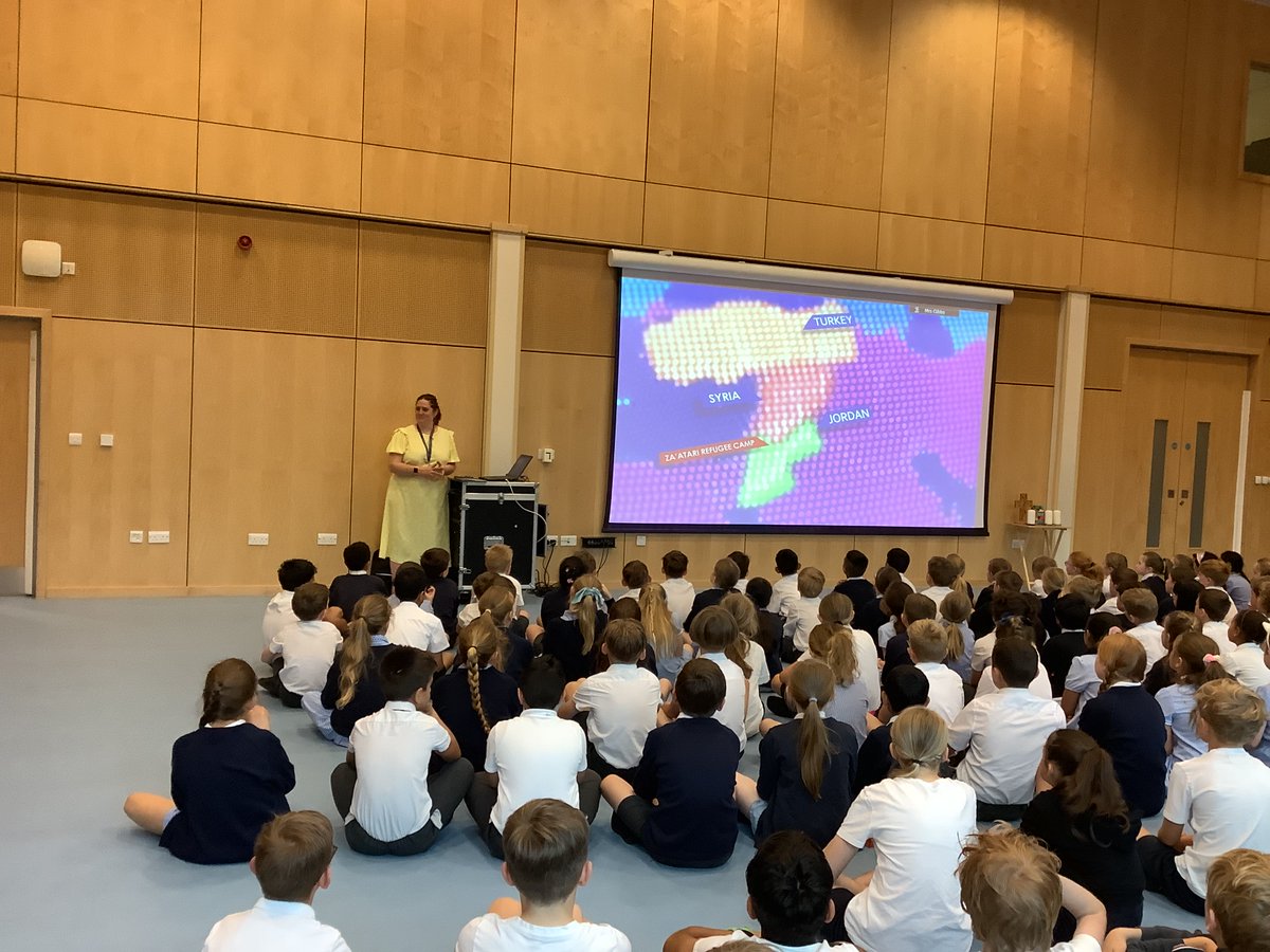 StThomasHeaton's tweet photo. Enjoying being part of the live Great Big Assembly, joining schools from around the UK and beyond, for World Refugee Day https://t.co/j5N2Q6G9JC
