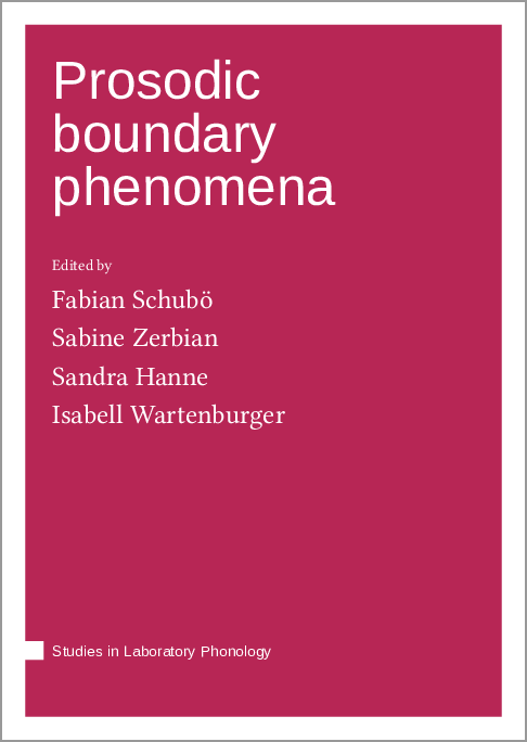 Just published "Prosodic boundary phenomena" edited by Fabian Schubö, Sabine Zerbian, Sandra Hanne &amp; Isabell Wartenburger
langsci-press.org/catalog/book/3… #openaccess #silp