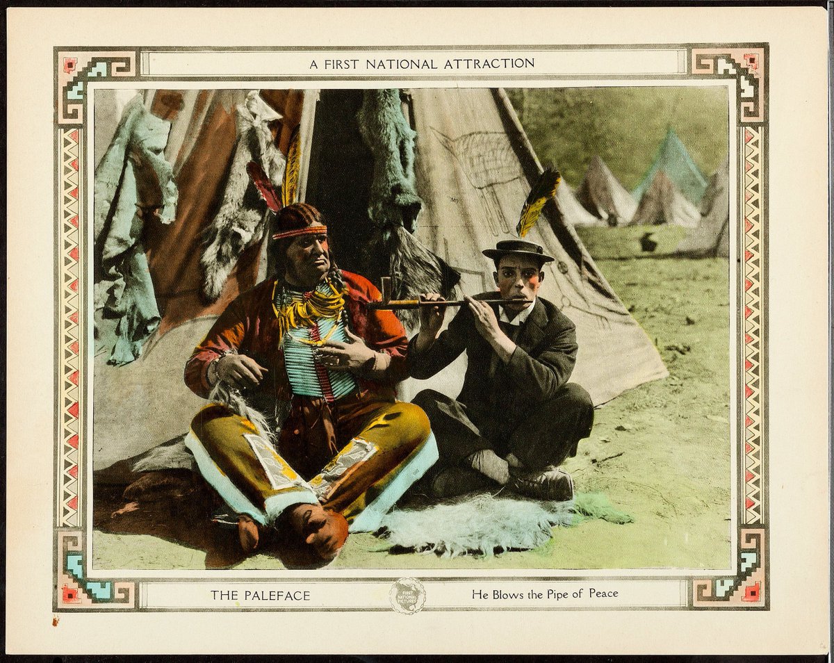 A paleface but with two pretty red cheeks... :)
I love these colorful lobby cards for #BusterKeaton's #ThePaleface (1922).