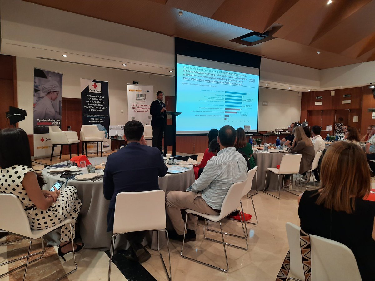 FranRoblesM's tweet photo. Intervención de Daniel Lorenzo Fernández  de Randstad España quién nos habla de retos del mercado laboral en España, y captación y retención del talento en las organizaciones. 
@CREMalaga

#REFUGUIADXS
#PlanEmpleoCruzRoja
#DiaPersonasRefugiadasCruzRoja https://t.co/0l9UJFlGvI