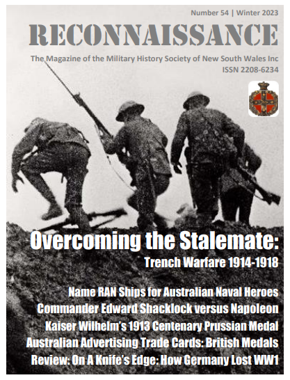 MHS_NSW's tweet photo. "From the Editor"

Winter 2023 Issue of Reconnaissance, the quarterly magazine of The Military History Society of New South Wales:

https://t.co/Qijpv0CntG

#Sydney #NSW #nswpol #history #twitterstorians