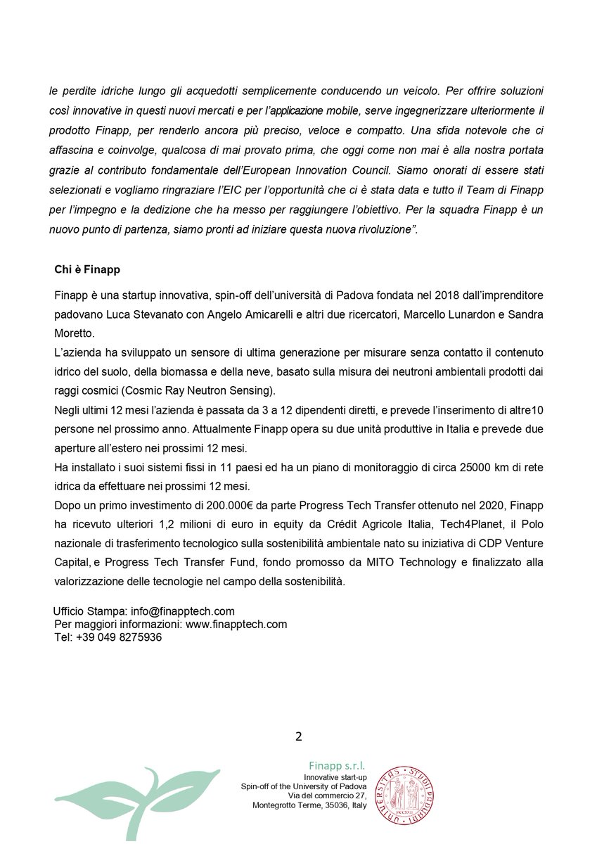Finapptech's tweet photo. 🎉 FINAPP VINCITRICE DELL’EUROPEAN INNOVATION COUNCIL (EIC).
👇 In calce il comunicato stampa con tutte le informazioni.
#Keepgrowing
#eic #europeancommision #finapp #innovation #startup #eic #technology
@CreditAgricole @GruppoCDP https://t.co/w4MUkxIbmf