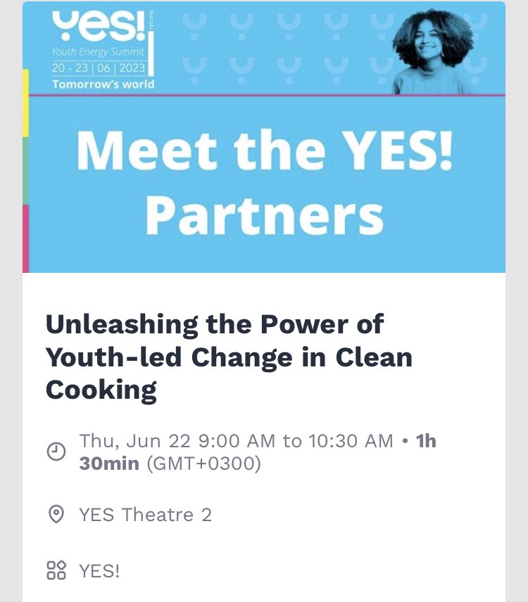 hellywatts's tweet image. At the @youth_energysum and Africa Energy Forum this week in Nairobi 🇰🇪 with @studentenergy and @cleancooking. If you’re here, let’s connect! 

The YES! mission is to empower Africa's youth to become catalysts for the energy transition in Africa. ⚡️