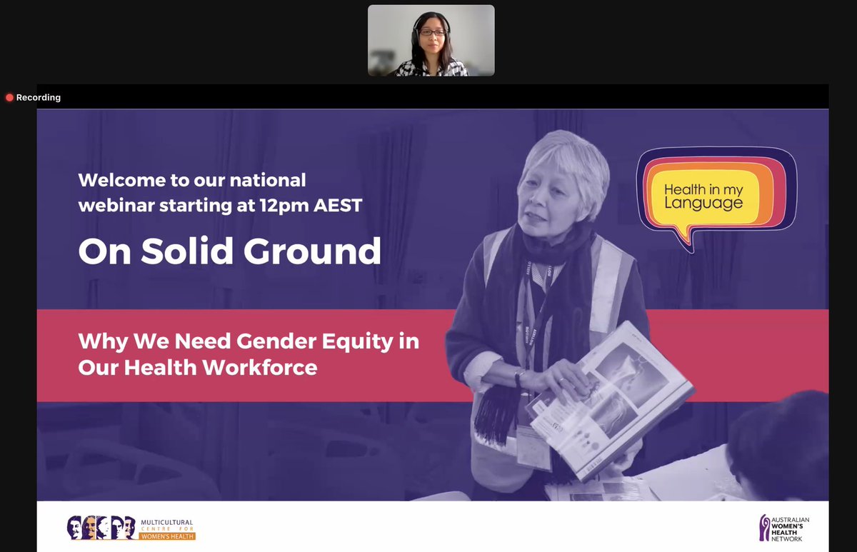 Shenna_Aguilar's tweet photo. What a fabulous team effort partnering with @MCWH1978 @AusWomensHealth to bring you the #OnSolidGround webinar! Being in conversation with Dr Adele, Arthraa & Dulce about the pivotal role migrant women workers play in our health system was a privilege #GenderEquity #HealthEquity https://t.co/M769MZKit4
