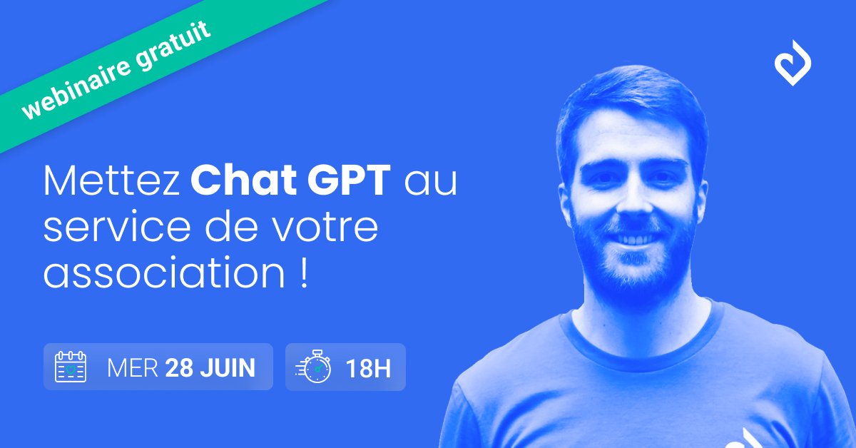 😼 ChatGPT, vous connaissez ? C'est l’intelligence artificielle dont tout le monde parle.

🤩 Rendez-vous mercredi prochain pour vous montrer comment l’utiliser pour votre association !

Ne manquez surtout pas cette occasion, inscrivez-vous juste ici : bit.ly/3qGEzKp
