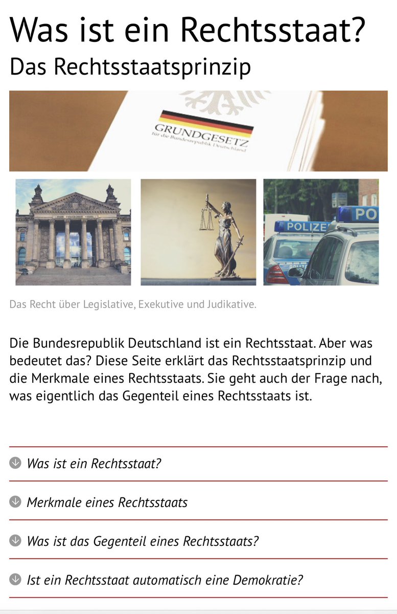 jeha2019's tweet photo. Ob Corona, Klima, Sterbehilfe usw. Es gilt immer: das Verbot muss begründet werden, nicht das Nichtverbot. Das Verbot ist die Ausnahme.

Es gibt in einem freiheitlichen Rechtsstaat nämlich eine Vermutung für die #Freiheit. Spätestens mit Corona hat sich indes leider in vielen (auch richterlichen) Köpfen eine Art #Beweislastumkehr gegen die Freiheit etabliert. 

Es wurde ferner von „Lockerungen“ gesprochen und gemeint war, dass die Regierung nach und nach wieder bestimmte alltägliche bürgerliche Freiheiten, wie zu arbeiten, zur Schule zu gehen, nach 22 Uhr joggen zu gehen usw.,  „erlaubte“. Dabei ist zu beachten (und war zu beobachten), dass Sprache auch das Bewusstsein ändert. 

Diese Ansicht (Beweislastumkehr), die meiner Beobachtung nach auch (oder gerade?) in formal ausgesprochen hoch gebildeten Kreisen verbreitet zu sein scheint, steht dabei im eklatanten Widerspruch zum #Rechtsstaatsprinzip. Denn:
 „Die Bürgerschaft hat bestimmte Rechte, die ihr niemand nehmen kann. Eine Freiheitsbegrenzung ist nur ausnahmsweise [!] durch Gesetz möglich.“

Eine sinnvolle Kampagne seitens der Bundesregierung wäre eine zur politischen Bildung im Hinblick auf die Grundprinzipien unserer freiheitlichen-demokratischen Grundordnung, von der erschreckenderweise wohl auch die Abgeordneten in den Parlamenten und die Regierenden profitieren würden. @MarcoBuschmann

Hier wird das Rechtsstaatsprinzip einfach (Unterrichtsmaterial) erklärt:

👇🏽

https://t.co/4q5iGxNK41