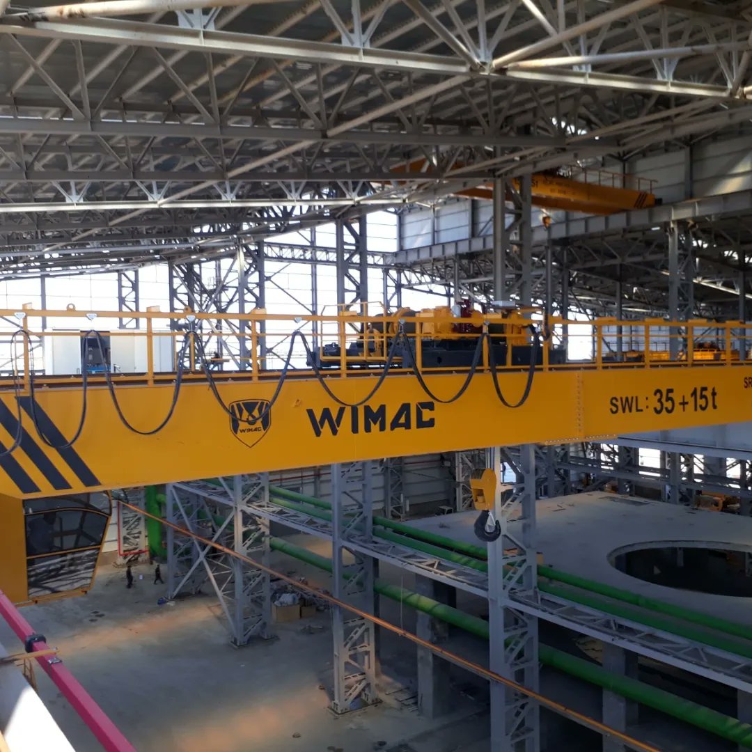 WimacCranes's tweet photo. Wimac Crane's 35ton + 15ton double girder overhead crane with crane cabin! Our top-quality cranes offer superior performance, safety, and reliability. contact us to learn more! #WimacCrane #OverheadCranes #Foundries #Productivity #Expertise #HighQualityMaterials #CustomerService https://t.co/bttd2L4Xph