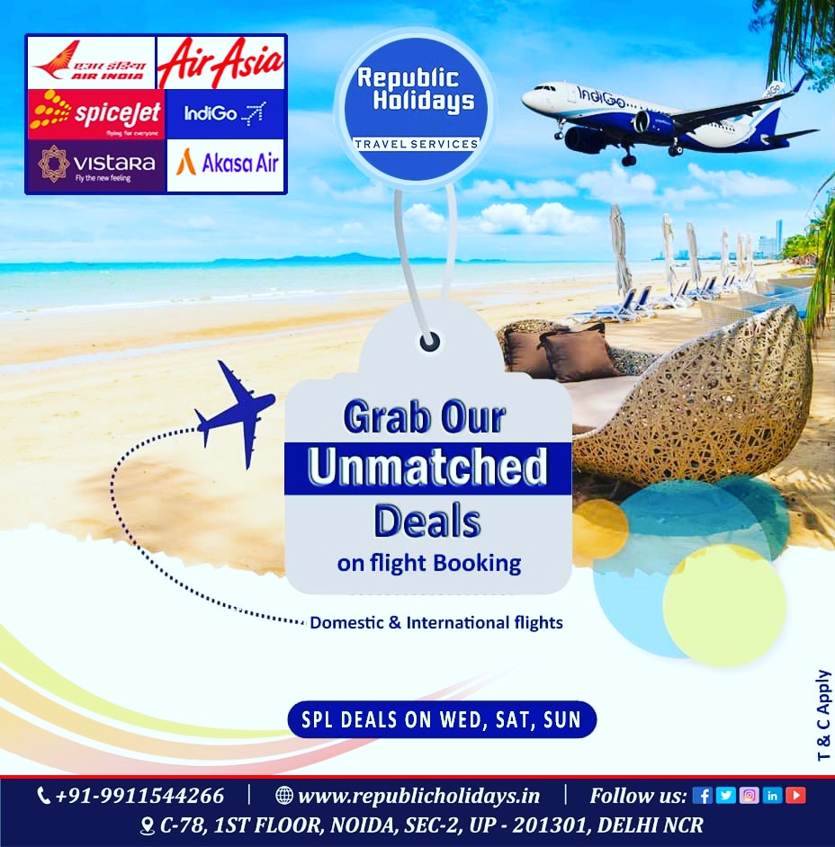 republictrip's tweet photo. Book your flights at the best price, ensuring that you can maximize your travel budget and enjoy your journey with peace of mind. If you book flights in advance, your air tickets will be cheaper.

#CheapAirTickets #FlightsBooking #CheapFlights #AirTickets  #RepublicHolidays https://t.co/ZTOLL1qA6t