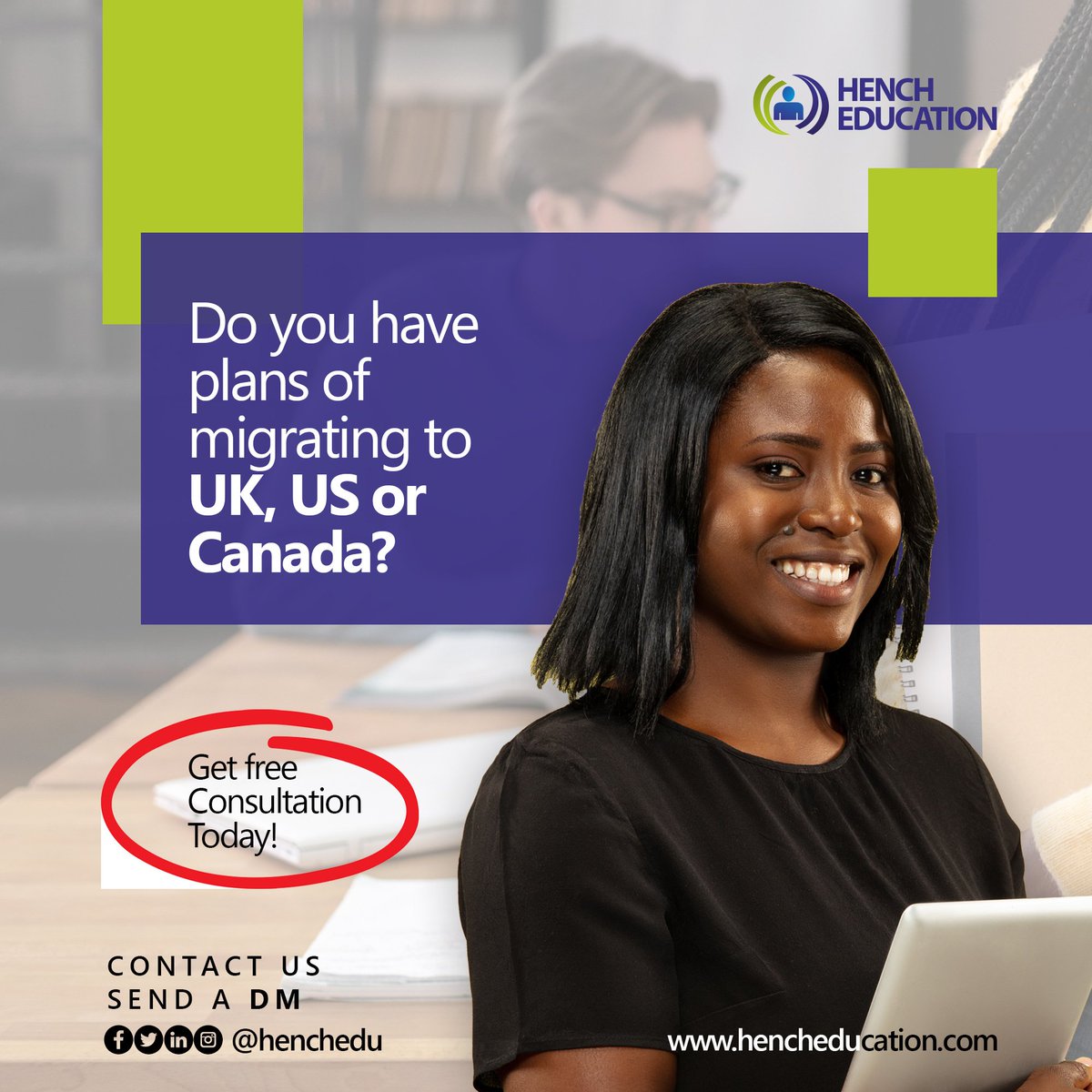 Do you have plans of migrating to UK, US or Canada??

Send a DM!

#hencheducation #henchtuesday #studyabroadconsultants 
#overseaseducationconsultant
#education #student #study
#overseasadmission #nigeria
#studyabroad  #visaprocess  #uk #us #canada #abuja #lagos #portharcourt #ph