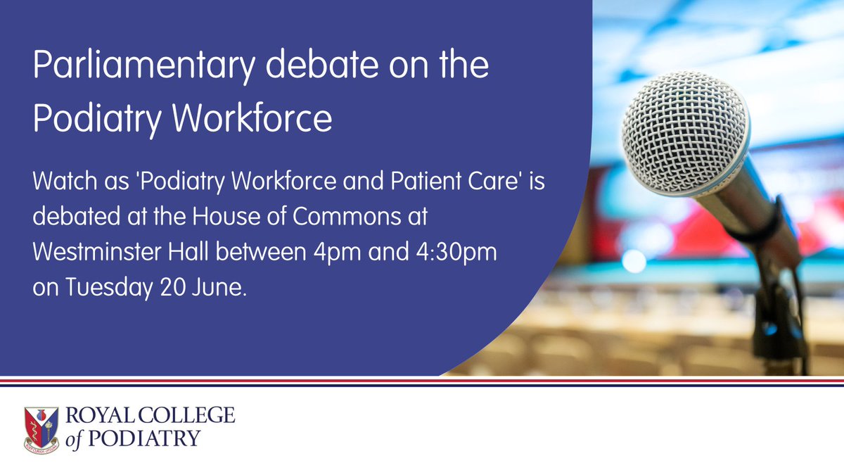 RoyColPod's tweet photo. Watch today's debate on the 'Podiatry Workforce and Patient Care' live from Westminster at 4pm. https://t.co/Px5hTxanhQ
@RCPodChairman @paulchadpod @lawrenceambros1 https://t.co/2F3UuOLTVW