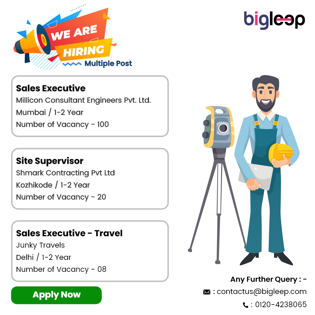 Multiple locations Latest Private Post 

Apply Now: bigleep.com

#job #jobs #jobsearch #hiring #recruitment #instagood #employment #jobseekers #recruiting #jobfair #careers #nowhiring #resume #salesjobs #salesexecutivejobs #sitesupervisorjob #supervisorjobs