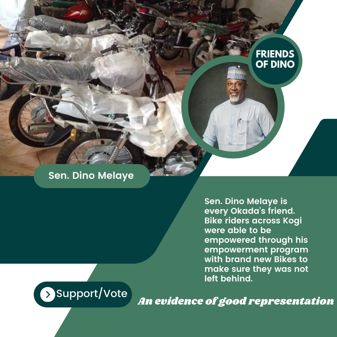 Action speaks louder than words. 

We have seen action in Sen DINO MELAYE, 

Let's support DINO for Governor.

@OfficialPDPNig @pdpvanguard, @pdpnewgen, @PDP_NEWMEDIA, @pdp_connect
@kogireports
@IsahAbdullatif
@_dinomelaye
#DinoIsComing #OneKogiOneDestiny #Dino4Governor #KogiSaiD
