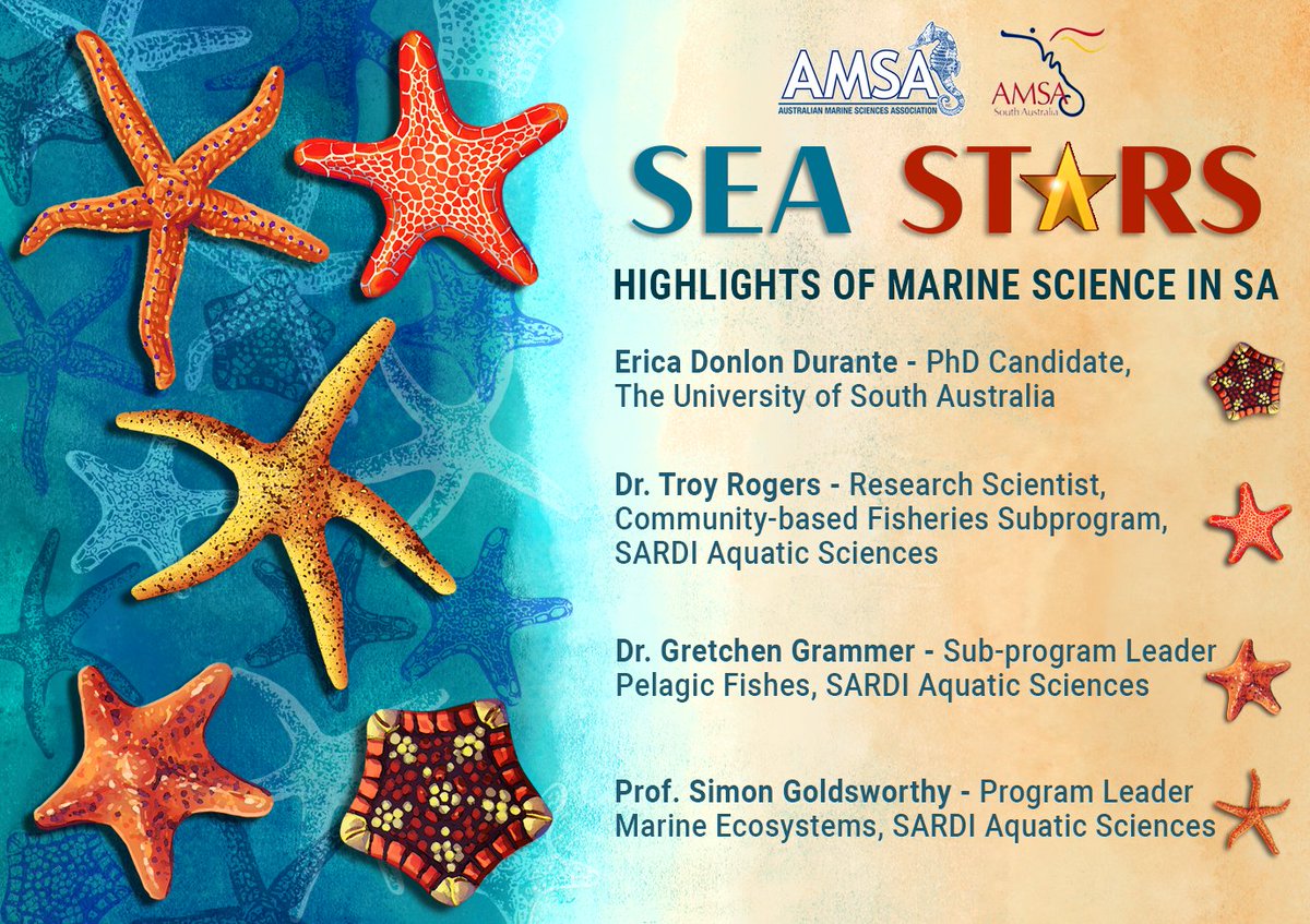 Only two sleeps until 'Sea Stars'! 🌊🌟 Our exciting list of speakers have been finalised. Come and listen to South Australia's 'Sea Stars' as they captivate you with the newest marine research! Tickets are nearly sold out so secure yours here: bit.ly/3ChfoAM