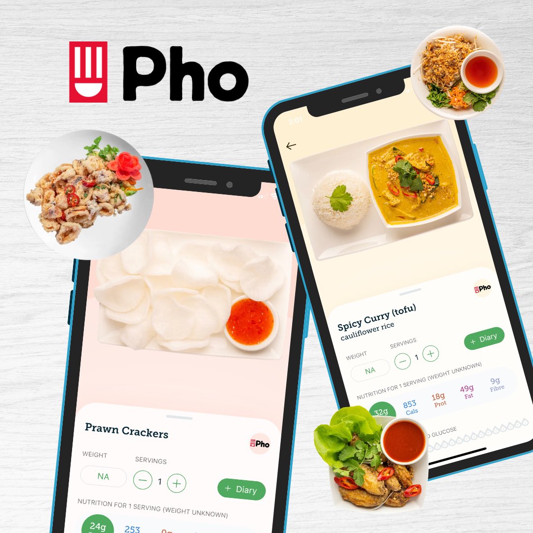 CarbsAndCals's tweet photo. Another restaurant added to our app, the slurping favourite, Vietnamese eatery, Pho 🍜 
Helping you track your #nutrients while eating out, making choices that support your #healthneeds and goals. 
See everything that’s recently been added here https://t.co/7PgPUh15mT https://t.co/BW2sjDV5nM