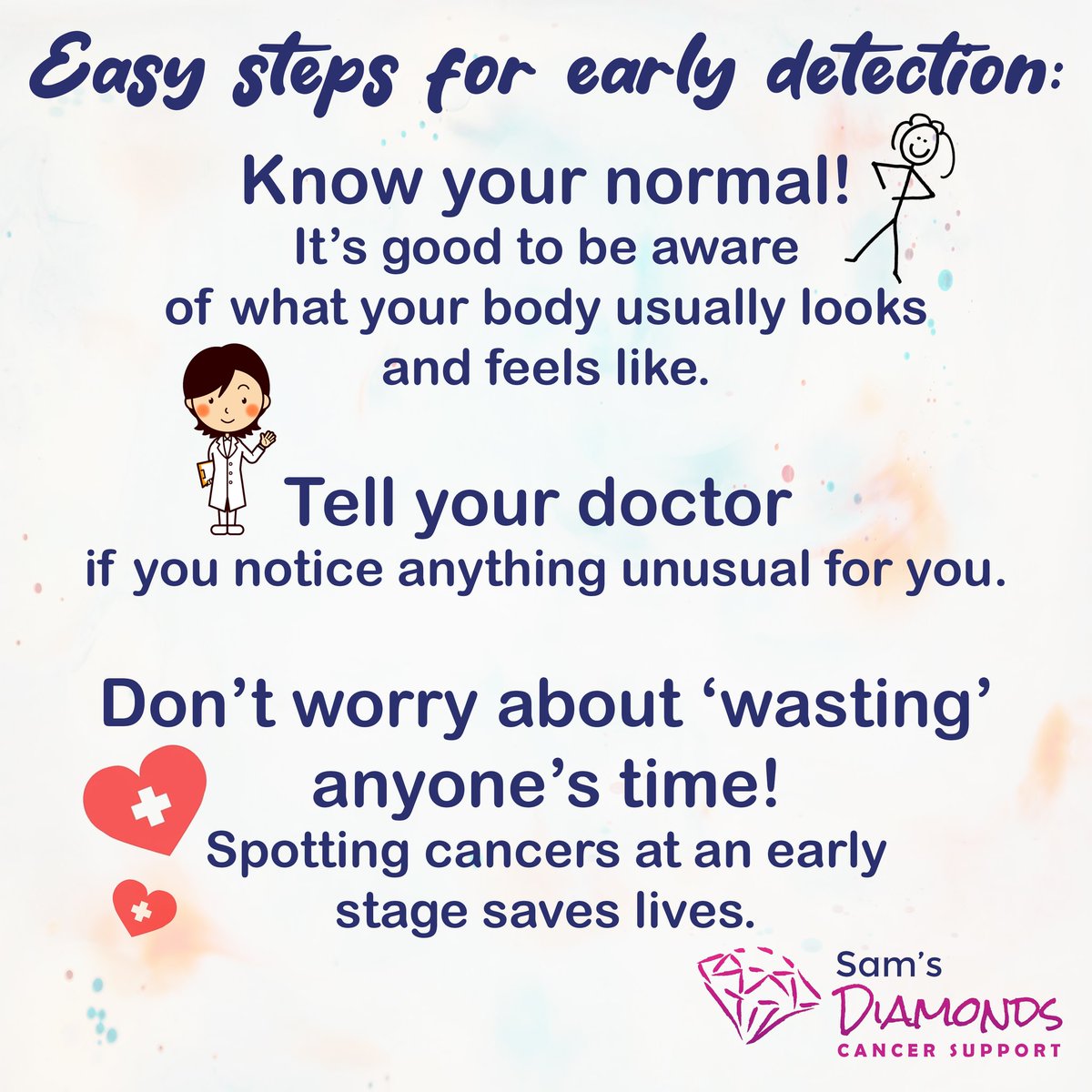 Did you know there are over 200 signs and symptoms of cancer? It’s almost impossible to remember them all! So the best thing you can do is to tell your doctor if you notice anything that’s not normal for you 💎 Source: Cancer Research and NHS 💎 #cancerawareness