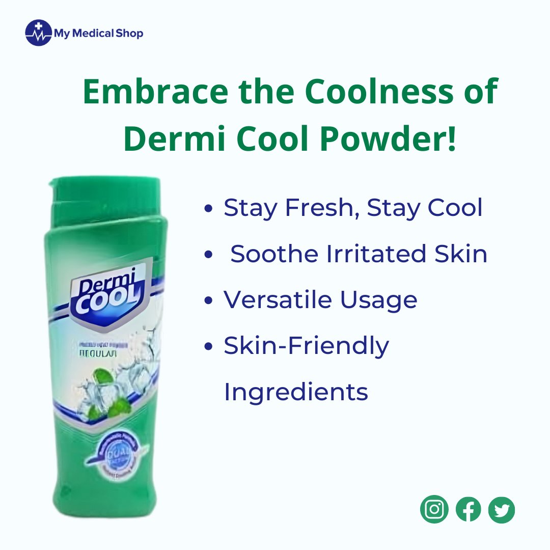 MyMedicalShopO1's tweet photo. Feeling fresh, cool, and confident with Dermi Cool! 💦✨ Embrace the refreshing sensation and say goodbye to sweat and odor. Stay cool, and stay confident! 💪
#DermiCool #StayFresh #HealthyLifestyle #CoolVibes #healthyvision #chocolate #healthcare #health #medical https://t.co/a8c6cW0W1V