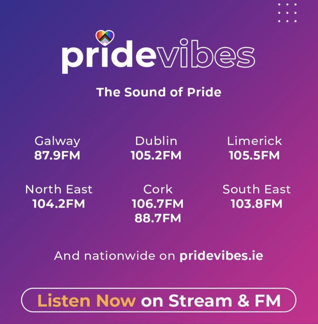 I’m chatting to @Belong_To <a href="/neasacandon/">Neasa</a> in 10 min on #Pridevibesradio all about the amazing work they do for LGBTQI+ youth. Pridevibes.is and on FM.