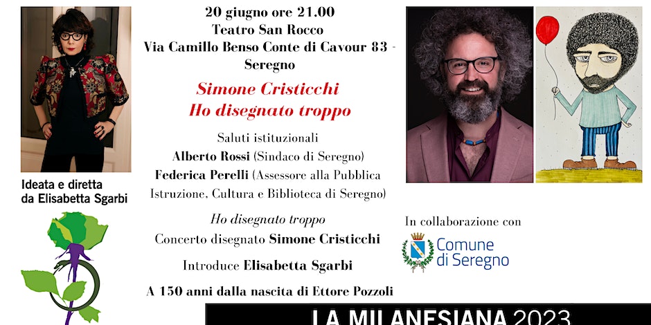 [AGENDA] 20/6 H21 <a href="/scristicchi/">Simone Cristicchi</a>  'Ho disegnato troppo. Concerto illustrato' a SEREGNO (MB) <a href="/LaMilanesiana/">La Milanesiana ideata da Elisabetta Sgarbi</a> Gratuito con prenotazione t.ly/XfCi
Una straordinaria performance in cui #simonecristicchi canta, racconta e disegna contemporaneamente 
#simonecristicchidisegni