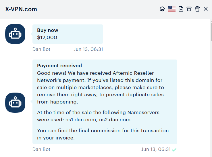 #Domain transferred, half year hold.