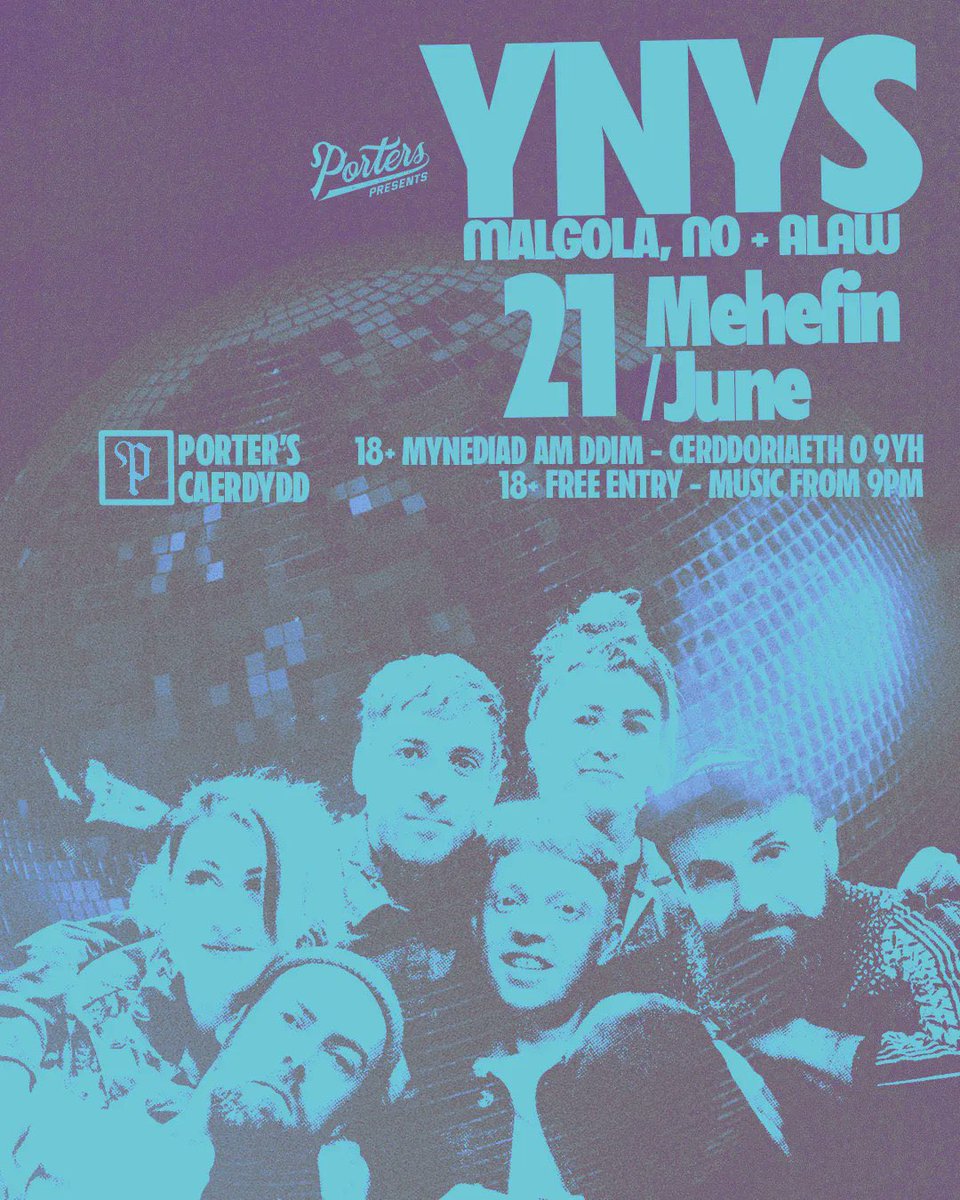 🌞 Fory mae sioe ‘headline’ <a href="/YnysMusic/">Ynys</a> yn <a href="/Porterscardiff/">Porter’s Cardiff</a> 21/06/23 

‘Support’ gan Alaw a @malgola_no 

🌞 YNYS will be headlining Porters Cardiff tomorrow 21/06/23

Support comes from Alaw &amp; Malgola, No

🗓 Wed / Mer 21-06-23
📍Porters 
🕥 9pm
🎫 Free Entry / Mynediad am Ddim